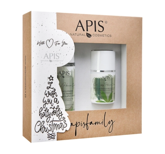 Apis Cannabis Home Care zestaw kosmetyków do pielęgnacji krem do twarzy 50 ml   pianka do mycia twarzy 150 ml