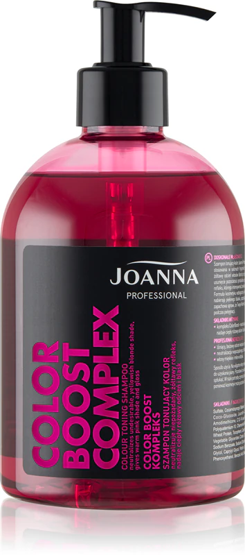 Shampoo Joanna Professional Color Boost Complex para neutralizar tons amarelados.