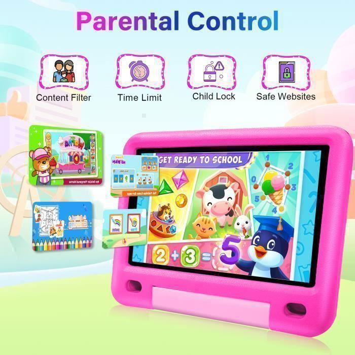 Tablet infantil - 8 polegadas - 4 GB de RAM - 128 GB de ROM - Android 12