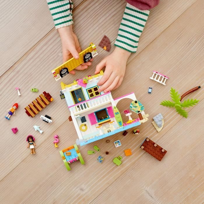 LEGO®  Friends 41428 La Maison sur la Plage avec Mini Poupées et 2 Animaux, Jeu de Construction pour Enfant de 6 ans et +