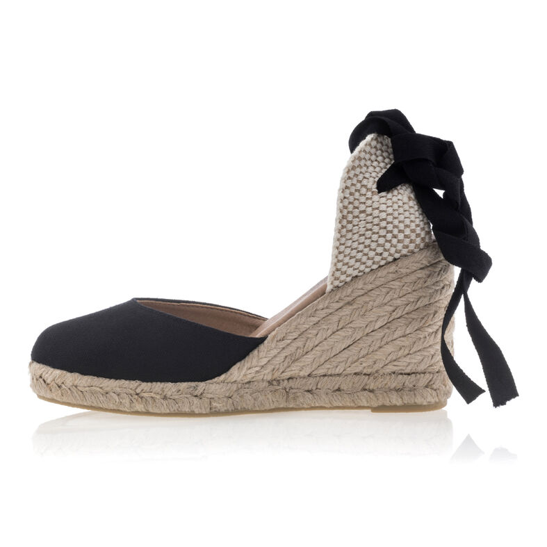 Zwarte espadrilles voor dames met touwzolen