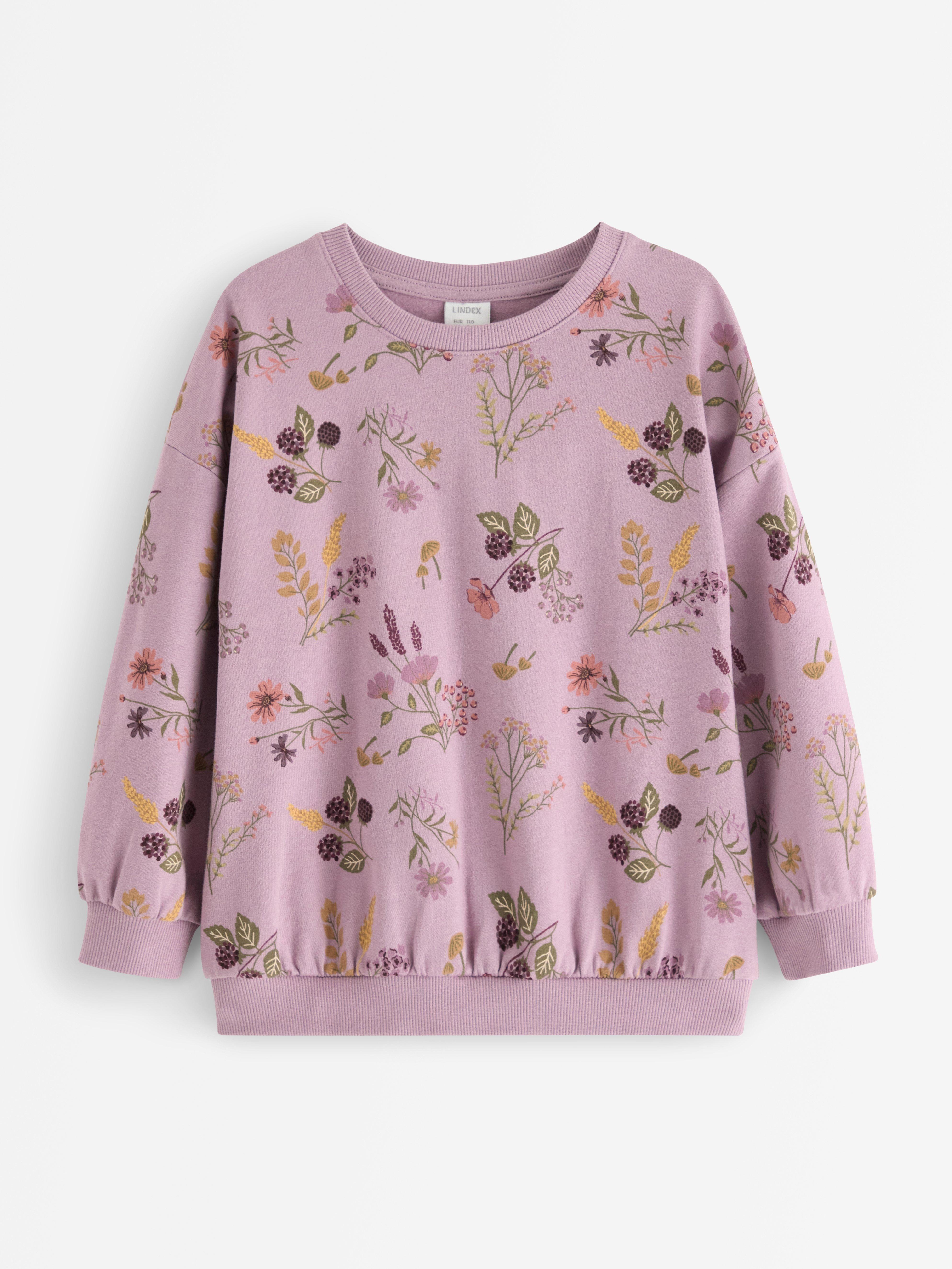 Sweatshirt med borstad insida Light Dusty Lilac