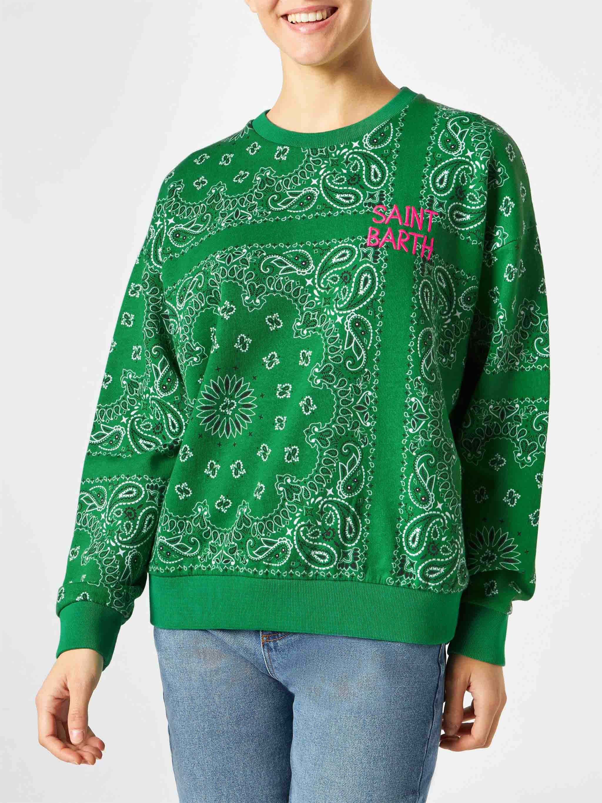 Dames sweatshirt met bandana-print
