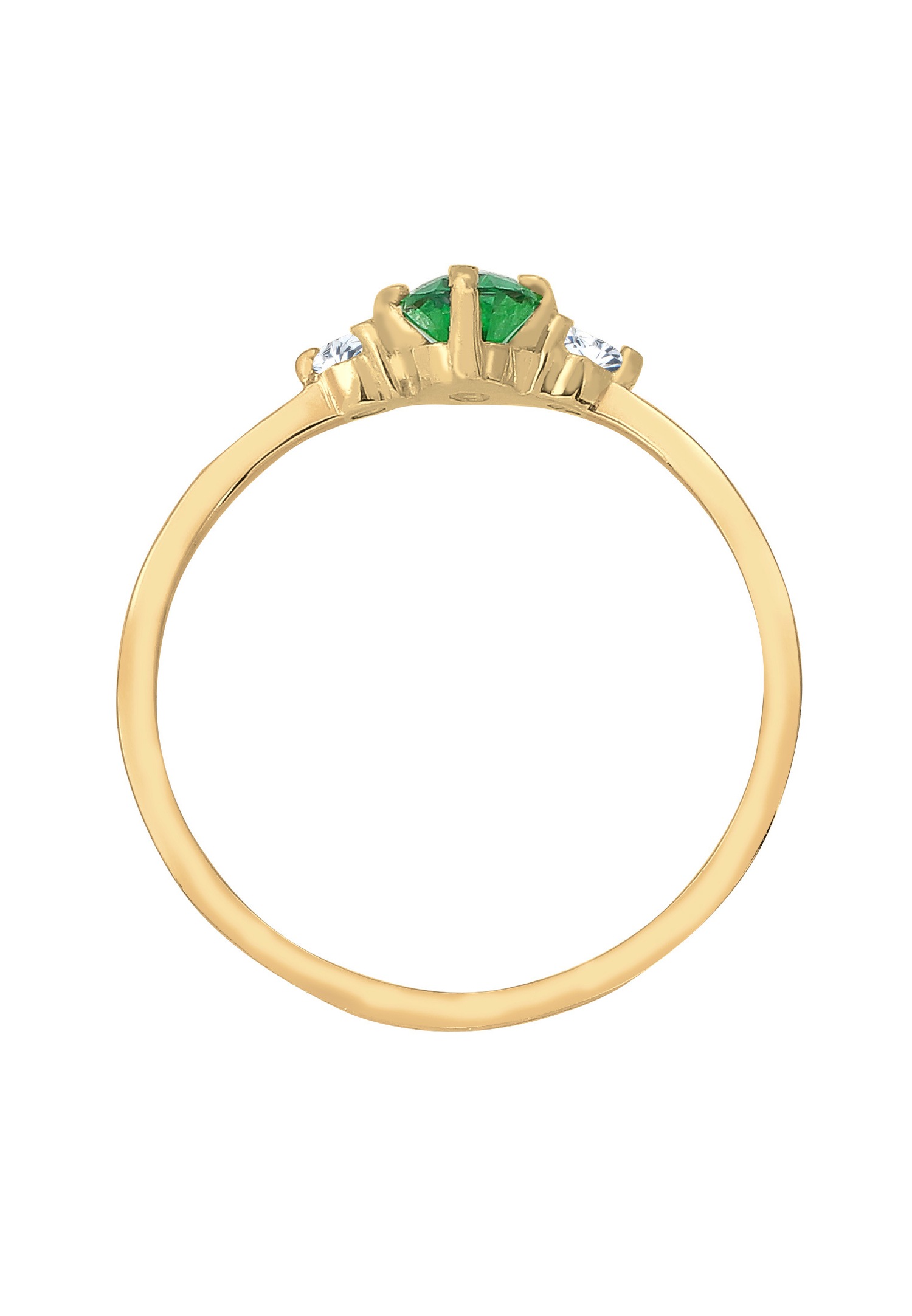 Elli Femmes Bande Élégant avec Cristaux de Zirconium Vert en Argent Sterling 925