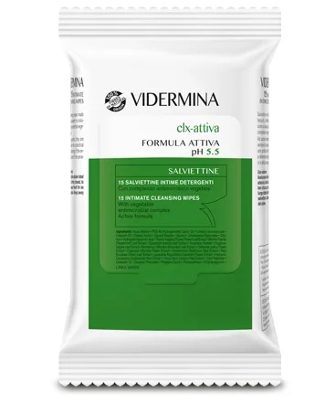 VIDERMINA Vidermina CLX intieme reinigingsdoekjes 15 stuks antimicrobiële werking