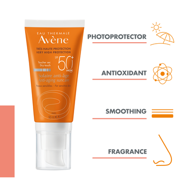 Avène Sun Care Anti-aging Känslig Hud SPF50 Solskyddsmedel Ansiktskräm 50ml