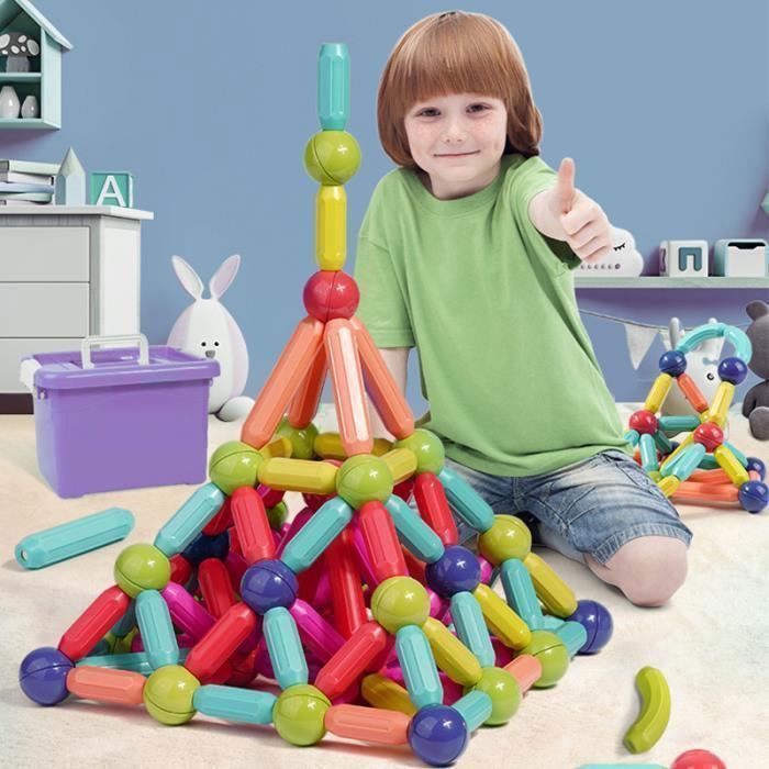 Jouet de Construction Magnetique ,97 Pièces Montessori Enfant 3ans 4ans 5ans 6ans 7ans