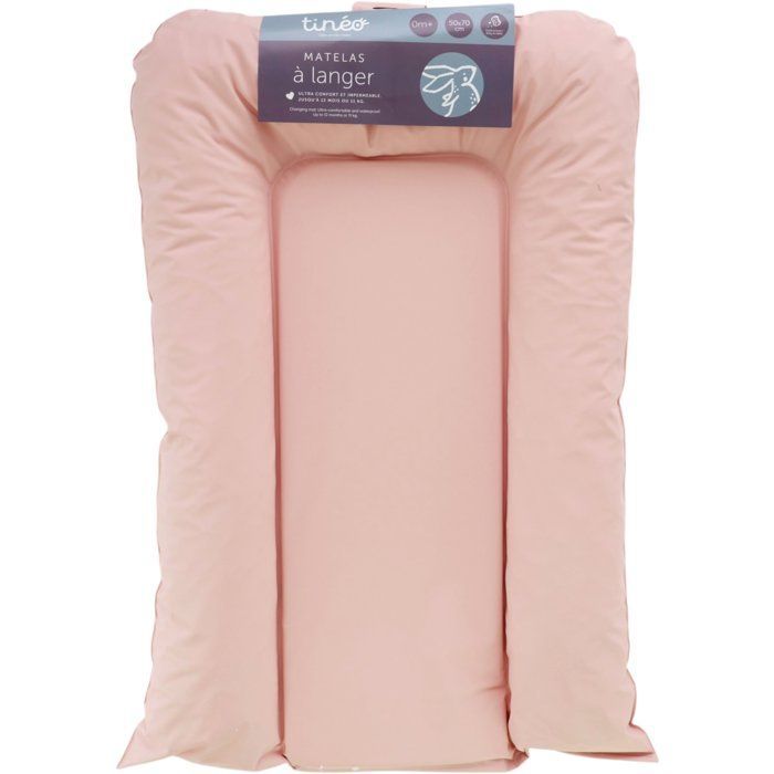 Trocador de fraldas - TINEO - Flocos - PVC - Rosa claro