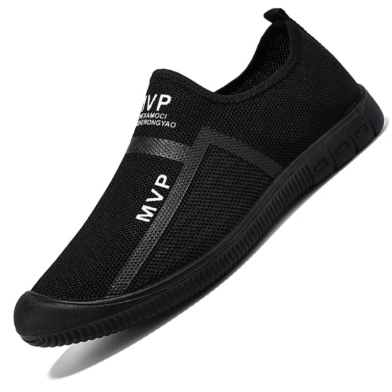 Chaussures de sport homme à enfiler, en maille, pointure 46, baskets basses bleues respirantes pour l'été.