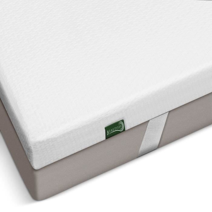 Beautissu BeauNuit MT Lux 7 Section Mattress Topper 140x200 cm with 7 cm Visco Foam - Mattress Topper for Mattresses up to 30 cm