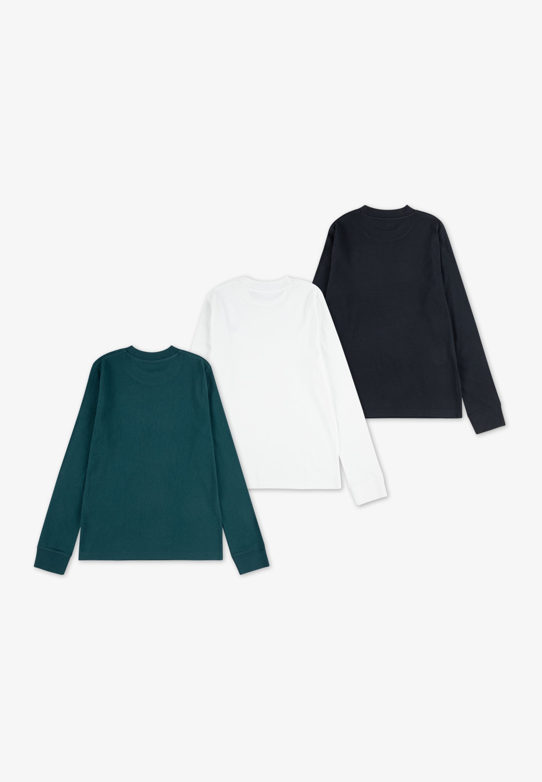 Abercrombie & Fitch TEE 3 PACK - Top z długim rękawem - dunkelgrau/dunkelgrün/weiß
