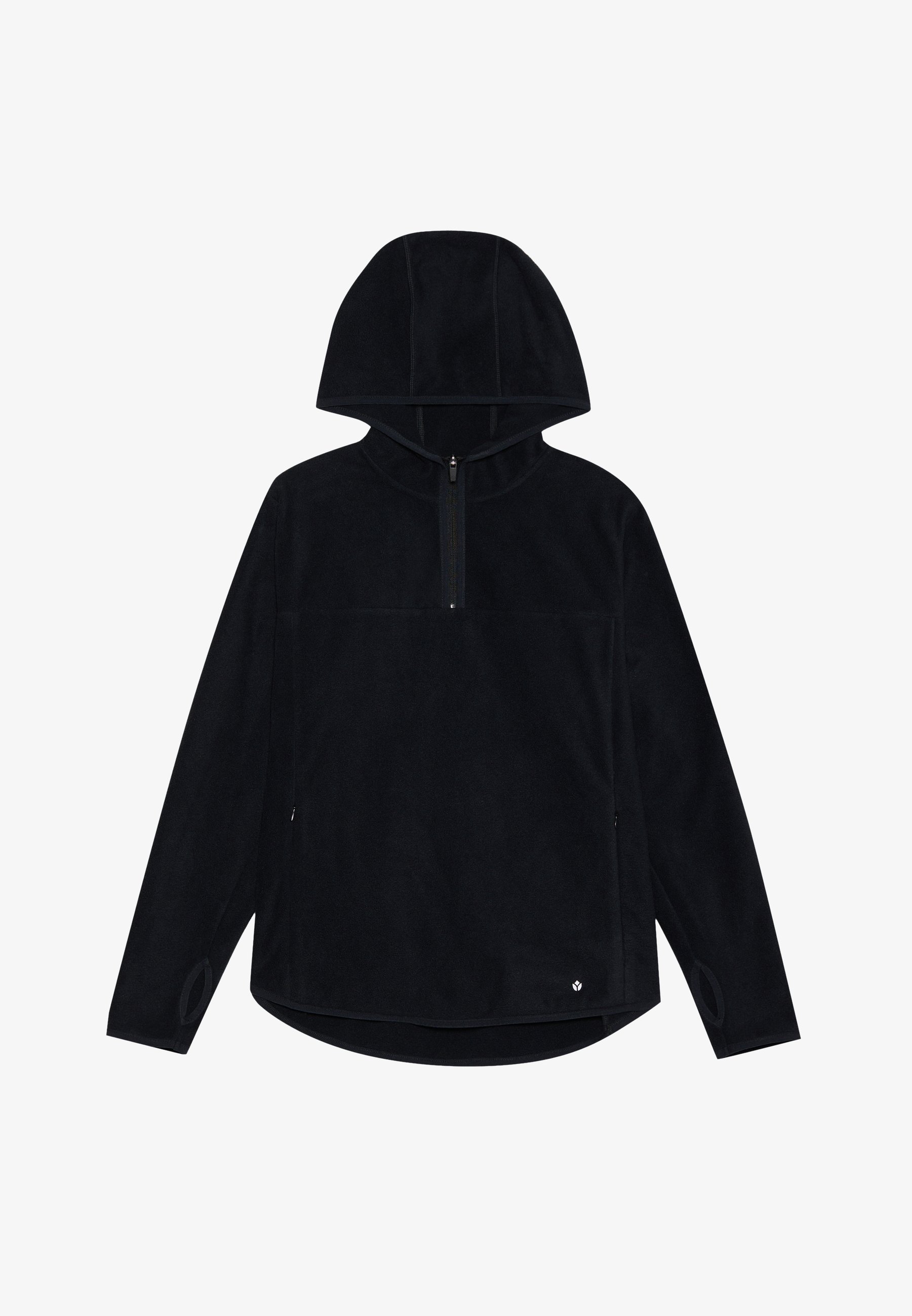 Even&Odd Active OVERSIZED FLEECE MET RITS, CAPUCHON EN DUIMGATEN - Hoodie - zwart