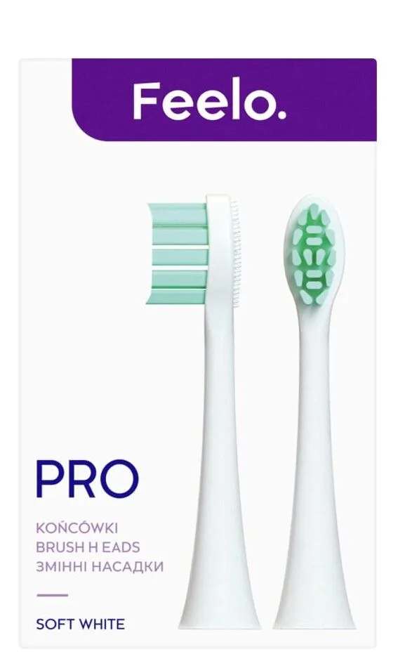 Feelo Pro Końcówki do szczoteczki sonicznej White Soft