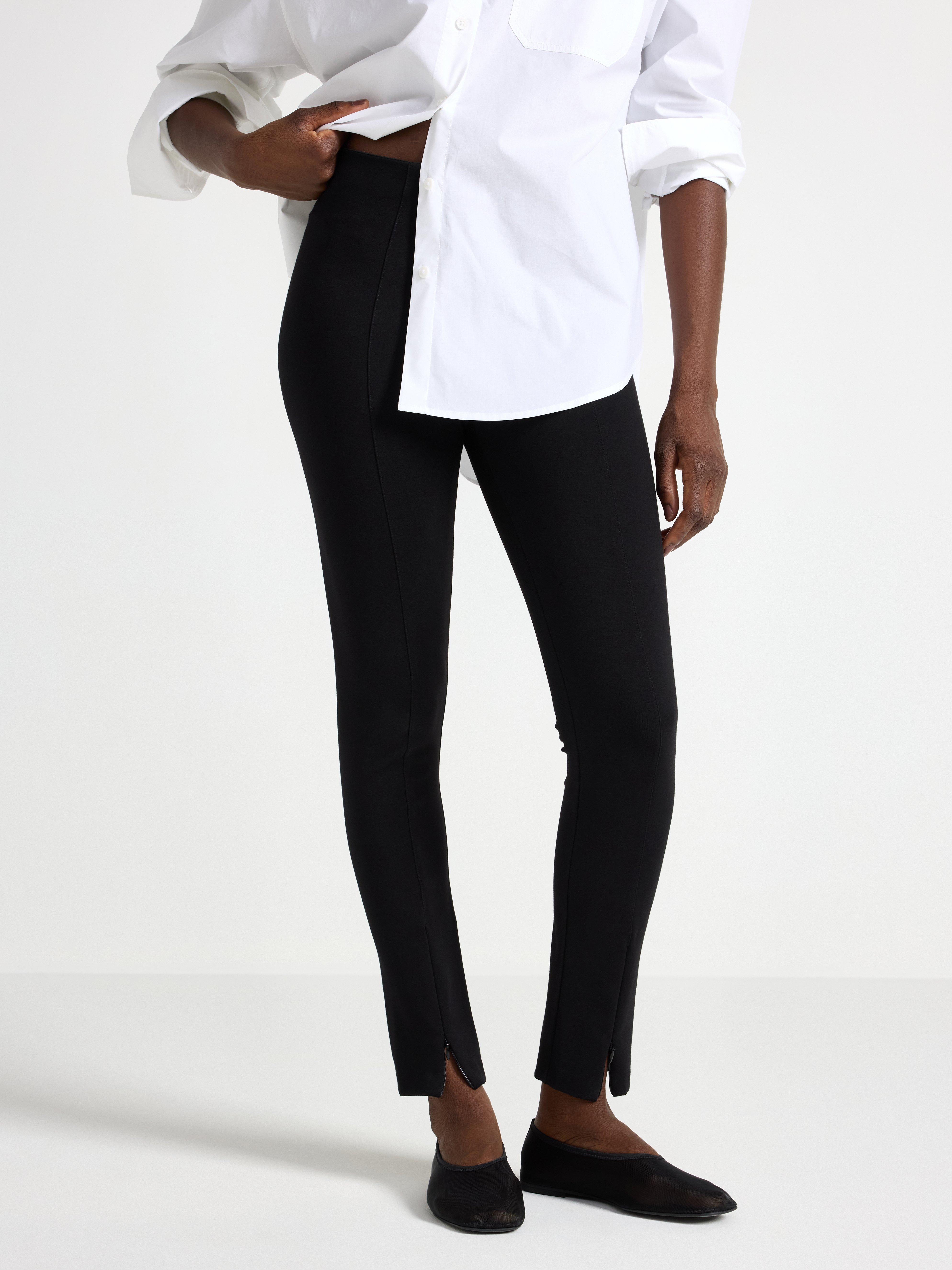 Leggings de punto de talle alto negros