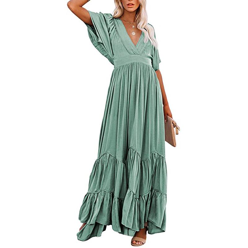 Robe d'été décontractée et ample en satin soyeux pour femme