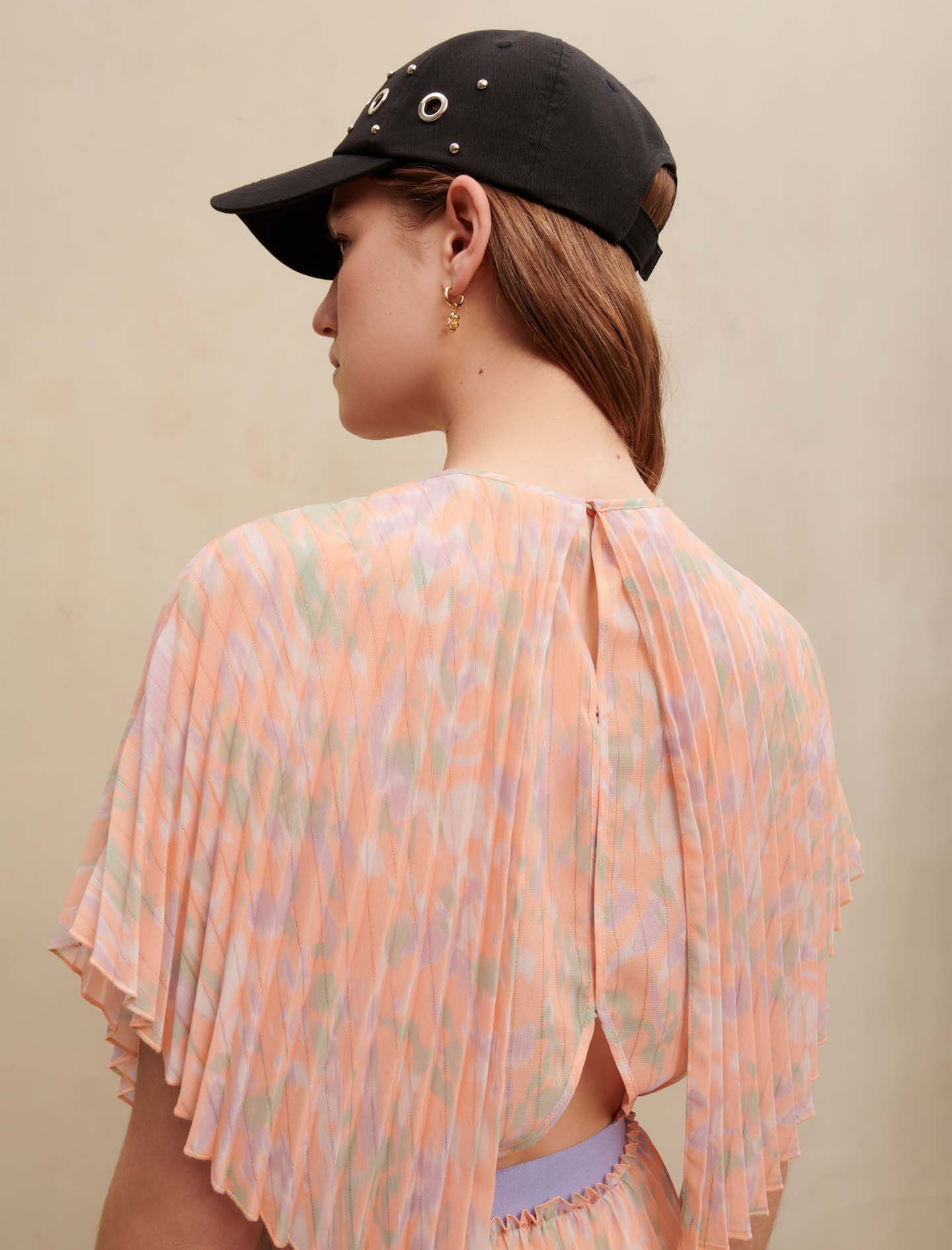 Bedrukte korte jumpsuit - Camouflage oranje