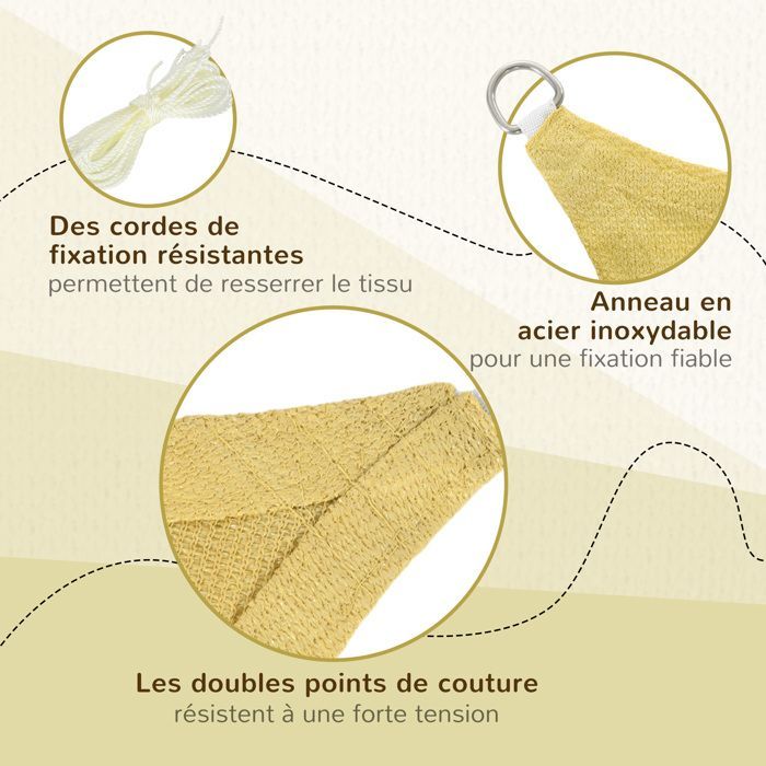 Outsunny - Toldo de sombra - HDPE - 600x400cm - Beige