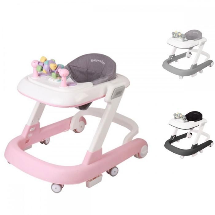 Andador para bebé XUANYU con música para niñas - Antivuelco - Uso en interiores y exteriores - Rosa