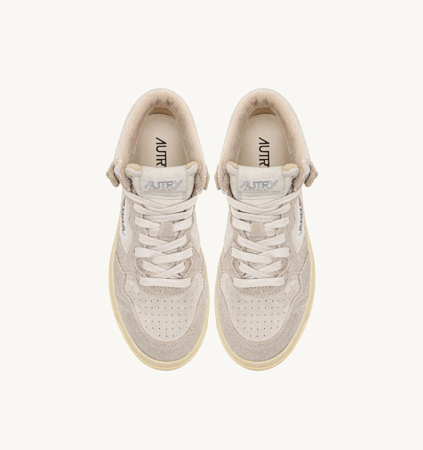 Adidași Medalist Mid din piele întoarsă, culoare ecru