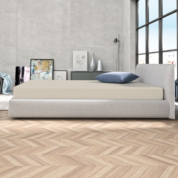 Jersey hoeslaken, 90-100 x 200 cm, beige