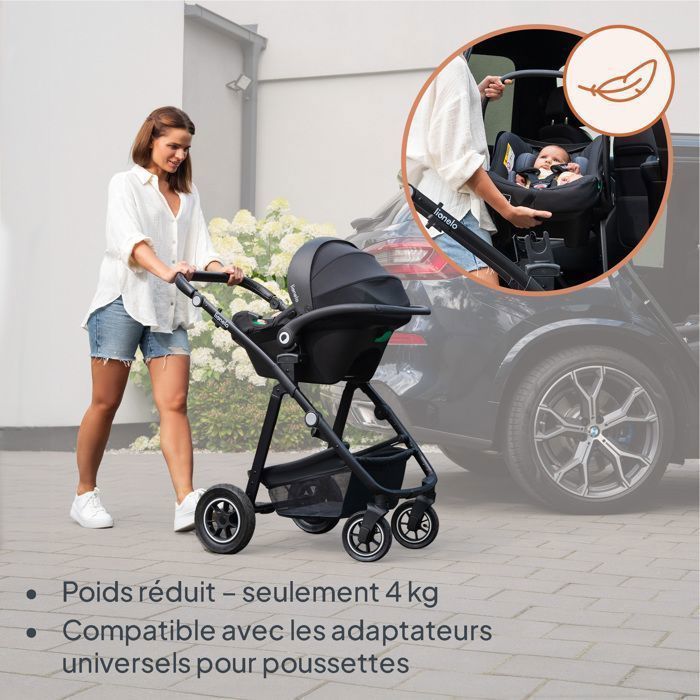 Cadeira auto LIONELO Astrid i-Size (40-87 cm) com base ISOFIX - ADAC - Cadeirinha infantil - Leve - Verde