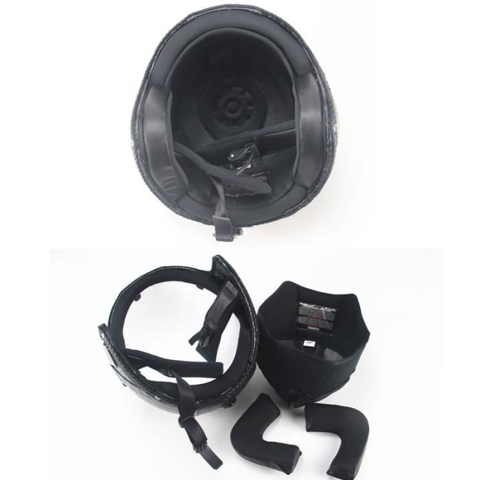 Casco de motocicleta, Casco vintage, Casco Harley, Gafas vintage, Casco de motocicleta, Personalidad, Cuatro estaciones, Moda, Seguridad - Negro