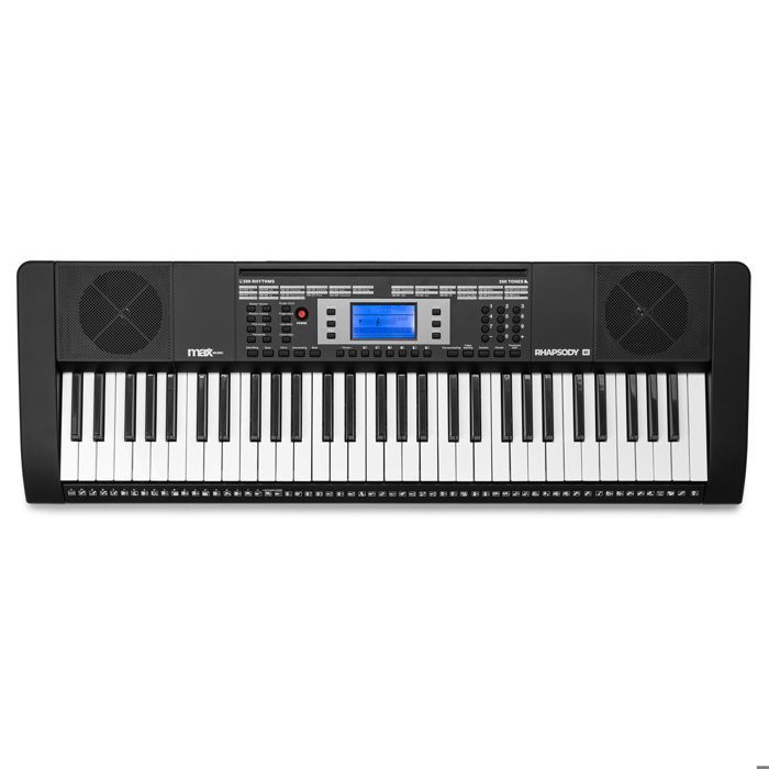 Max Rhapsody61 – 61-Tasten-Elektronik-Komplettset für Einsteiger – mit Bank, Ständer, Mikrofon und Kopfhörern