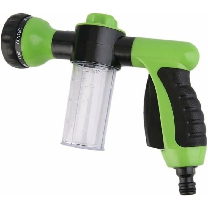 Pistola de riego con depósito para jabón o fertilizante, 8 modos de riego, accesorio para manguera YYV