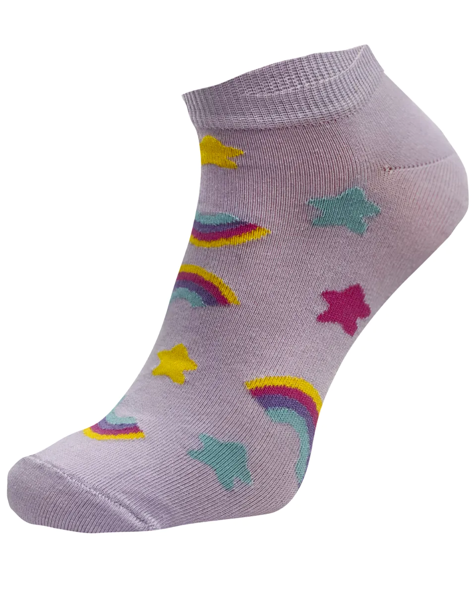 Life Stopki Bawełniane Hipster Wzór Tęcza Lawenda Rozm. 35-38