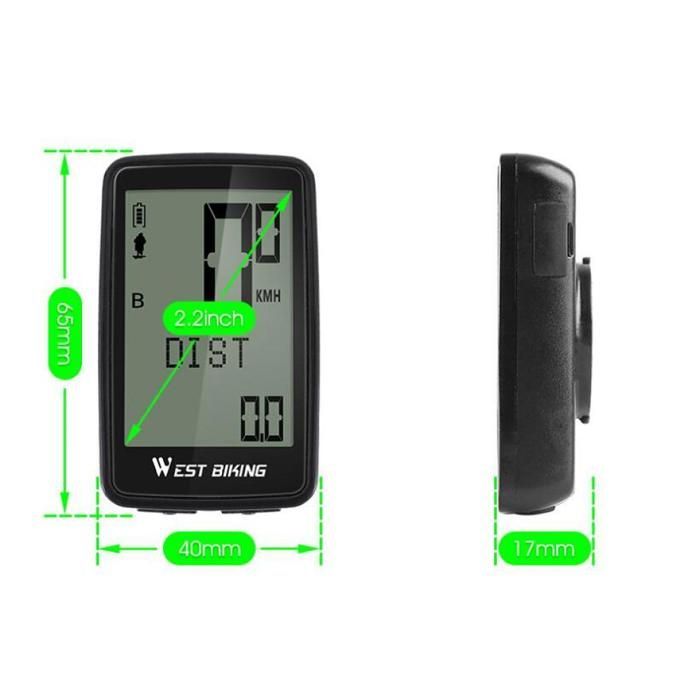 Ciclocomputador recargable por USB, cuentakilómetros, velocímetro, inalámbrico, resistente al agua IPX7.