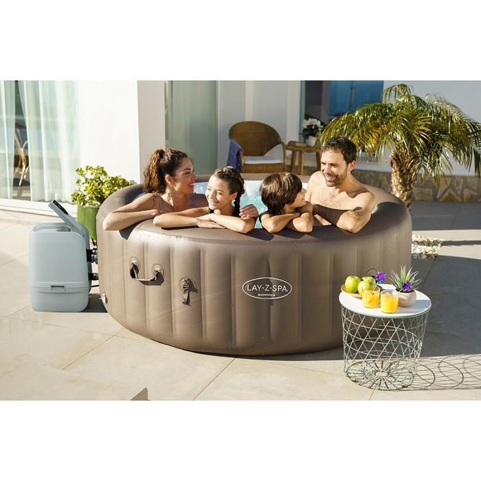 BESTWAY inflatable spa - Lay-Z-Spa Dominica - 140 airjets - 196 x 71 cm - 4 to 6 seats - Round (cover, cartridge, 4 headrests)