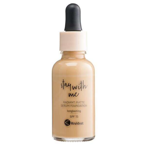 „Kruidvat Stay With Me 040 W Light Caramel Radiant Matte Serum Foundation“ makiažo pagrindas, 30 ml