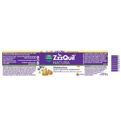 Vicks Gummies Melatonin Sleep Zzzquil Natura Mango 30 gummier 30 gummier