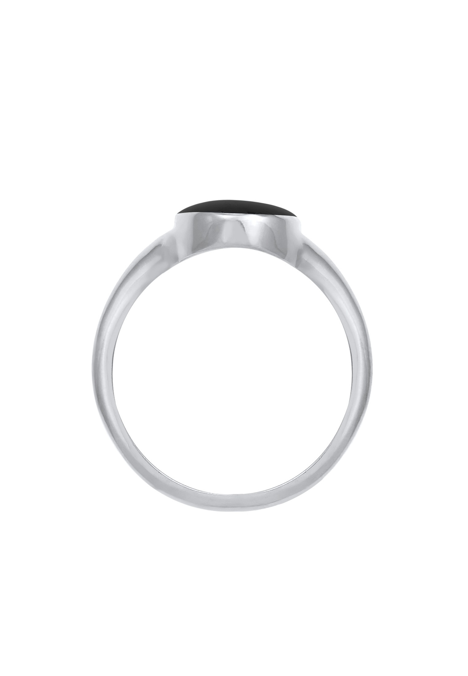 Elli Bague Signet pour Femme Ovale Classique avec Émail en Argent Sterling 925 Plaqué Or