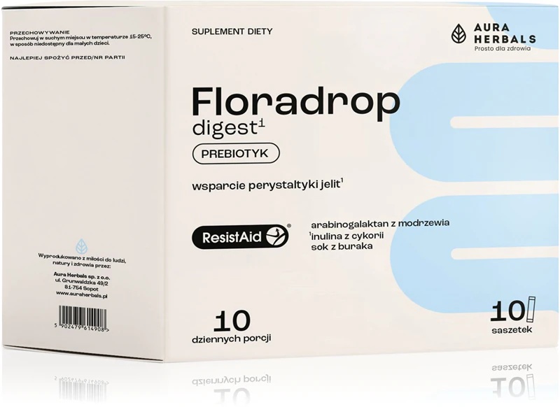 „Aura Herbals Floradrop Digest“ prebiotinis maisto papildas, prebiotikų maišelis