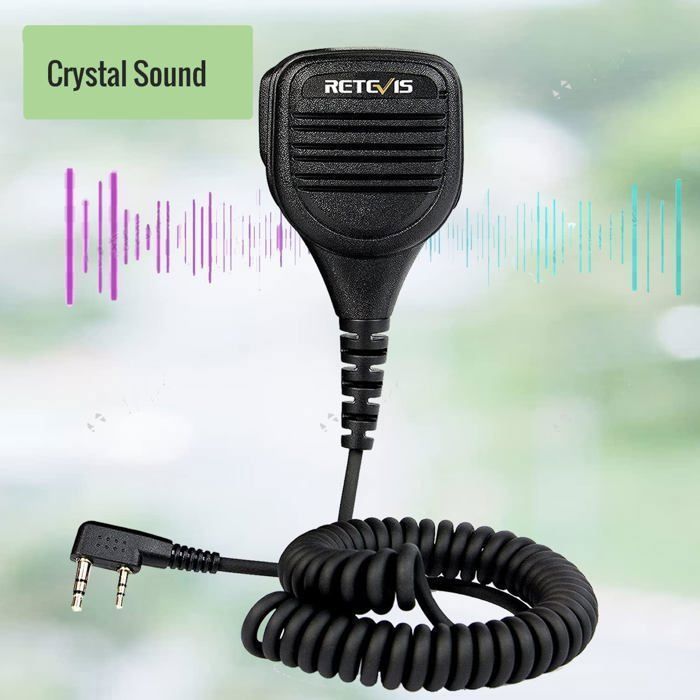 Altavoz con micrófono Retevis de 2 pines para walkie-talkie, compatible con Baofeng UV-5R UV-82 BF-888S BF-88E RT5R RT86 TYT Kenwood y altavoces para caza.