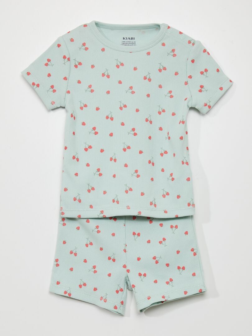 Pyjamaset bestaande uit T-shirt en short - 2-delig - BLAUW