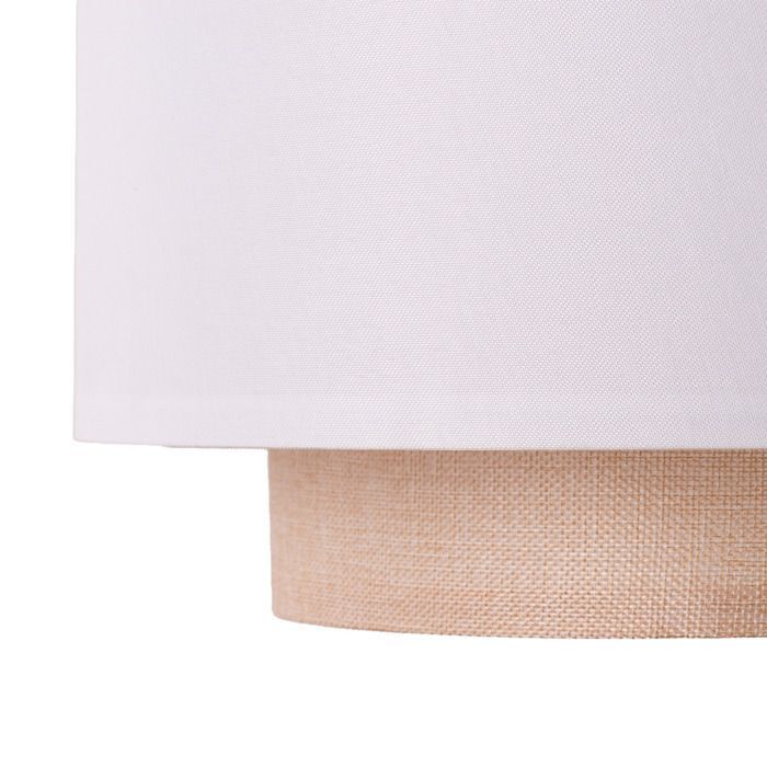 Suspension de Plafond avec Abat-Jour en Tissu Blanc et Rotin Ø 40 cm 