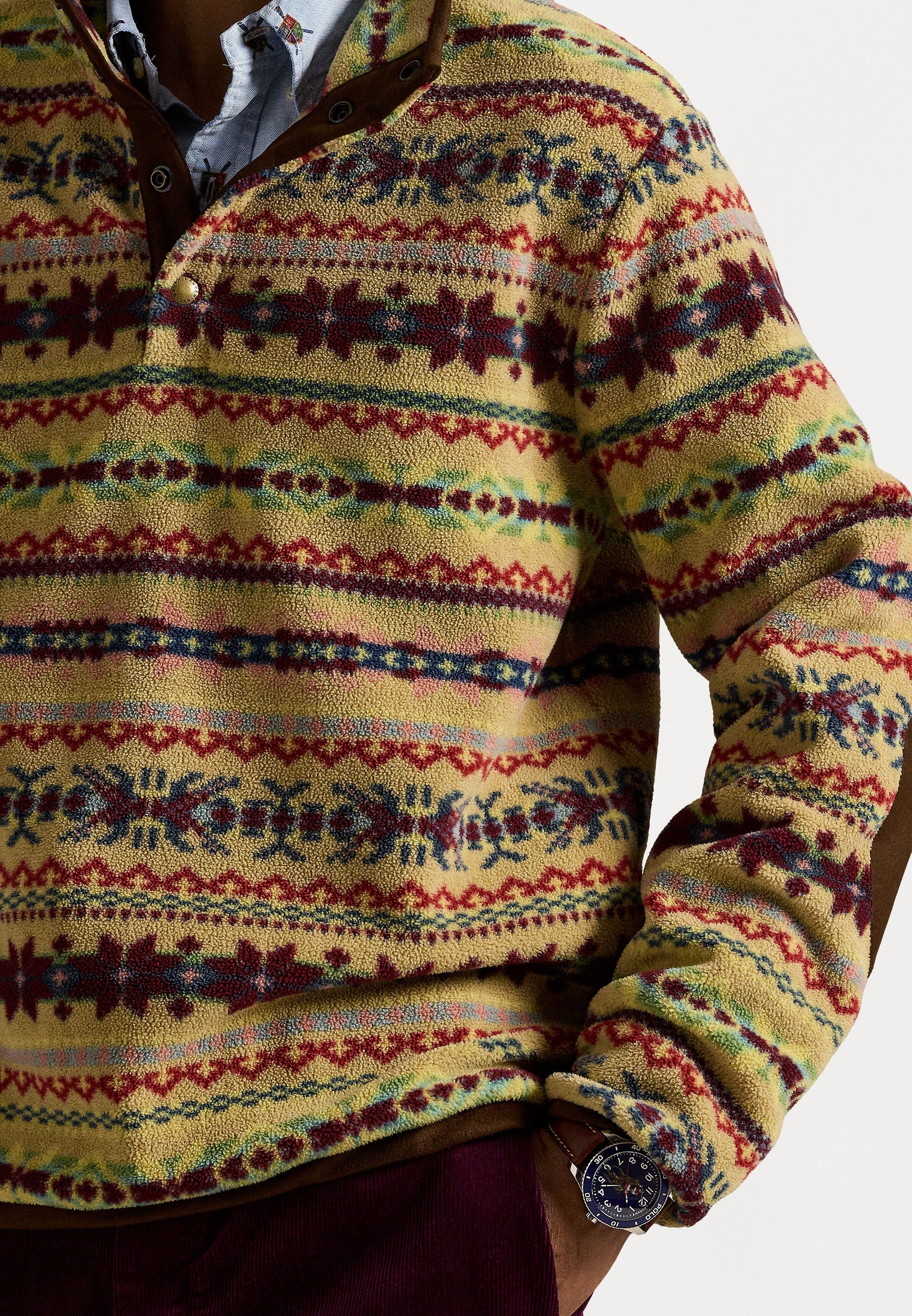 Maglione in pile Polo Ralph Lauren ispirato alle Fair Isle - Maglione in pile - combinazione cammello