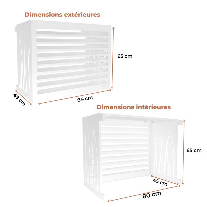 DECOAIRCO - Cubierta metálica para unidad exterior de aire acondicionado - Cubierta para aire acondicionado, bomba de calor, protección de unidad exterior - Talla XS - Blanco