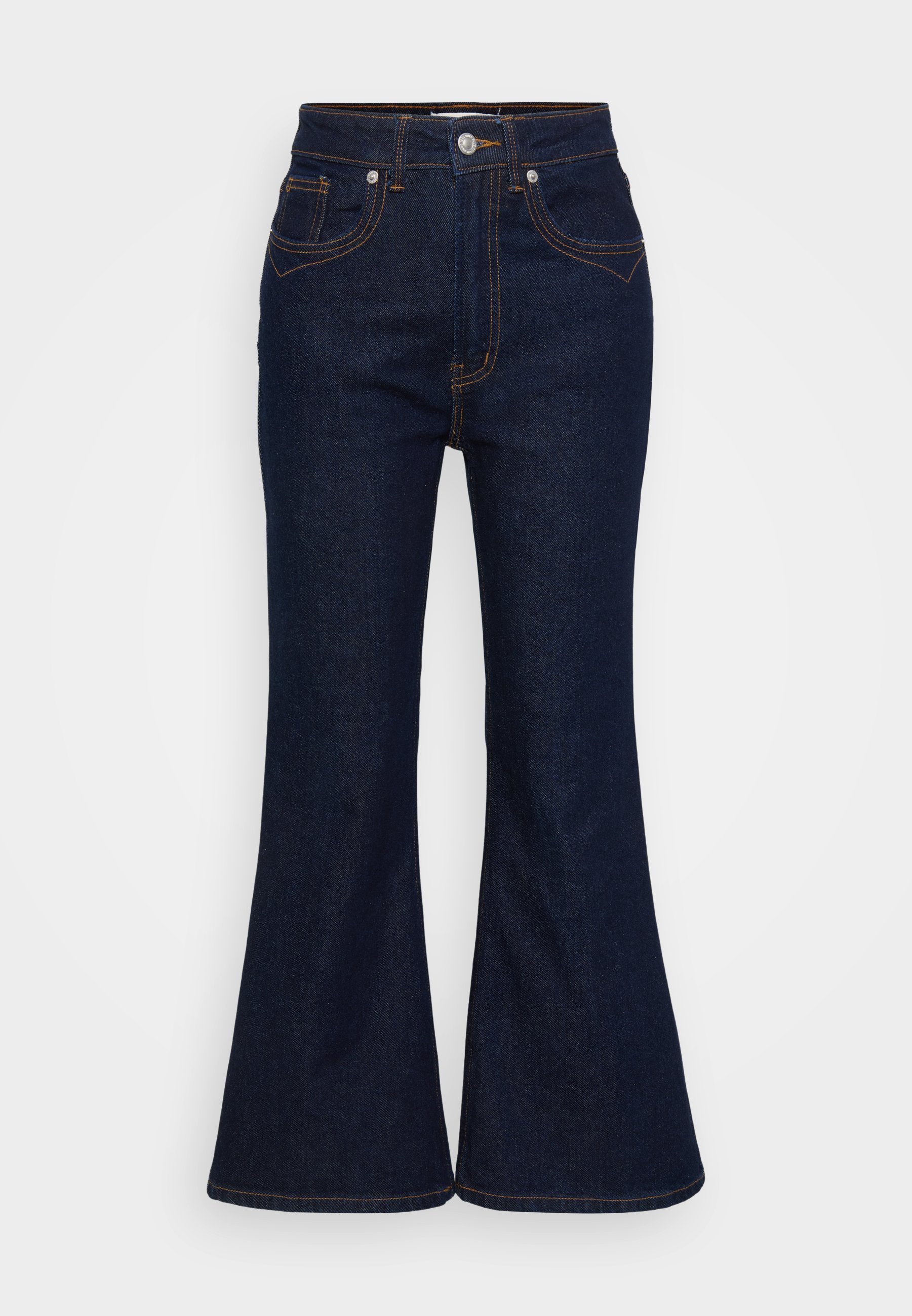 ONLY Petite ONLJUICY WESTERN - Uitlopende jeans - donkerblauwe denim