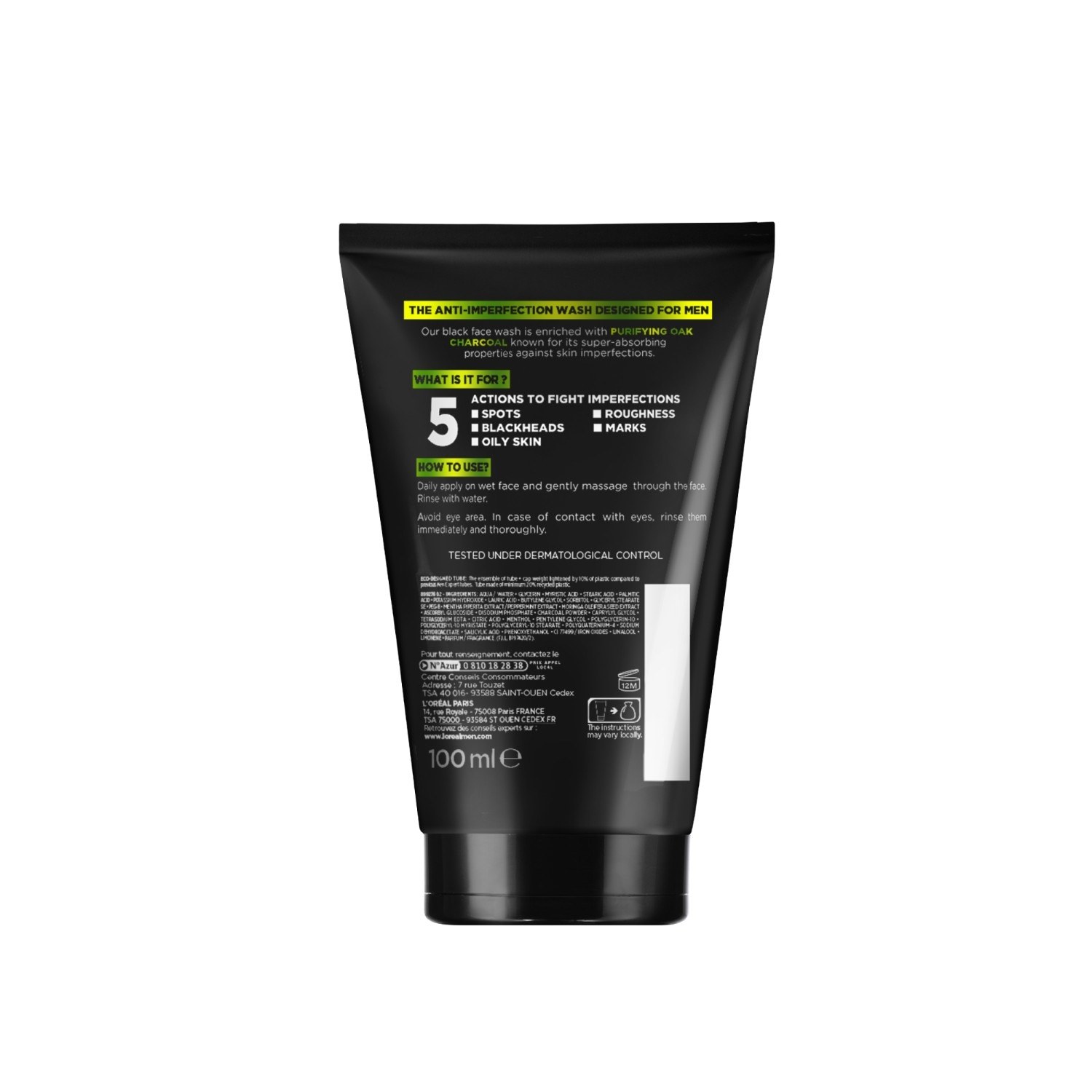 Pleťový gél L'Oréal Men Expert, čistiaci gél na tvár L'Oréal Paris Men Expert Pure Carbon - 100 ml