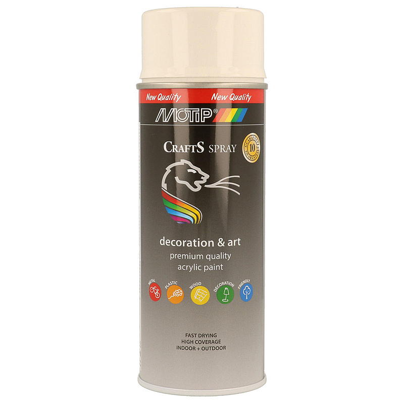 Sprayfärg för hobbybruk 400ml Klarvit RAL9010