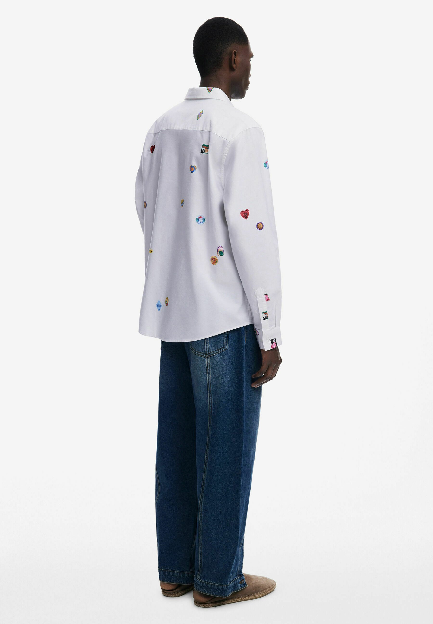 Desigual shirt met lange mouwen en tekeningen - wit