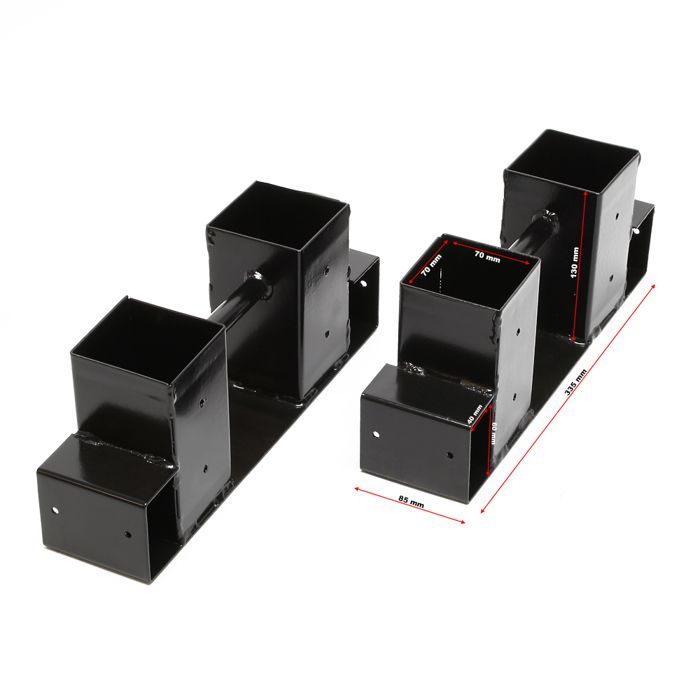 Juego de 2 soportes para leña Wiltec – 335 x 85 x 130 mm – Recubrimiento en polvo – Bases para apilar y almacenar leña