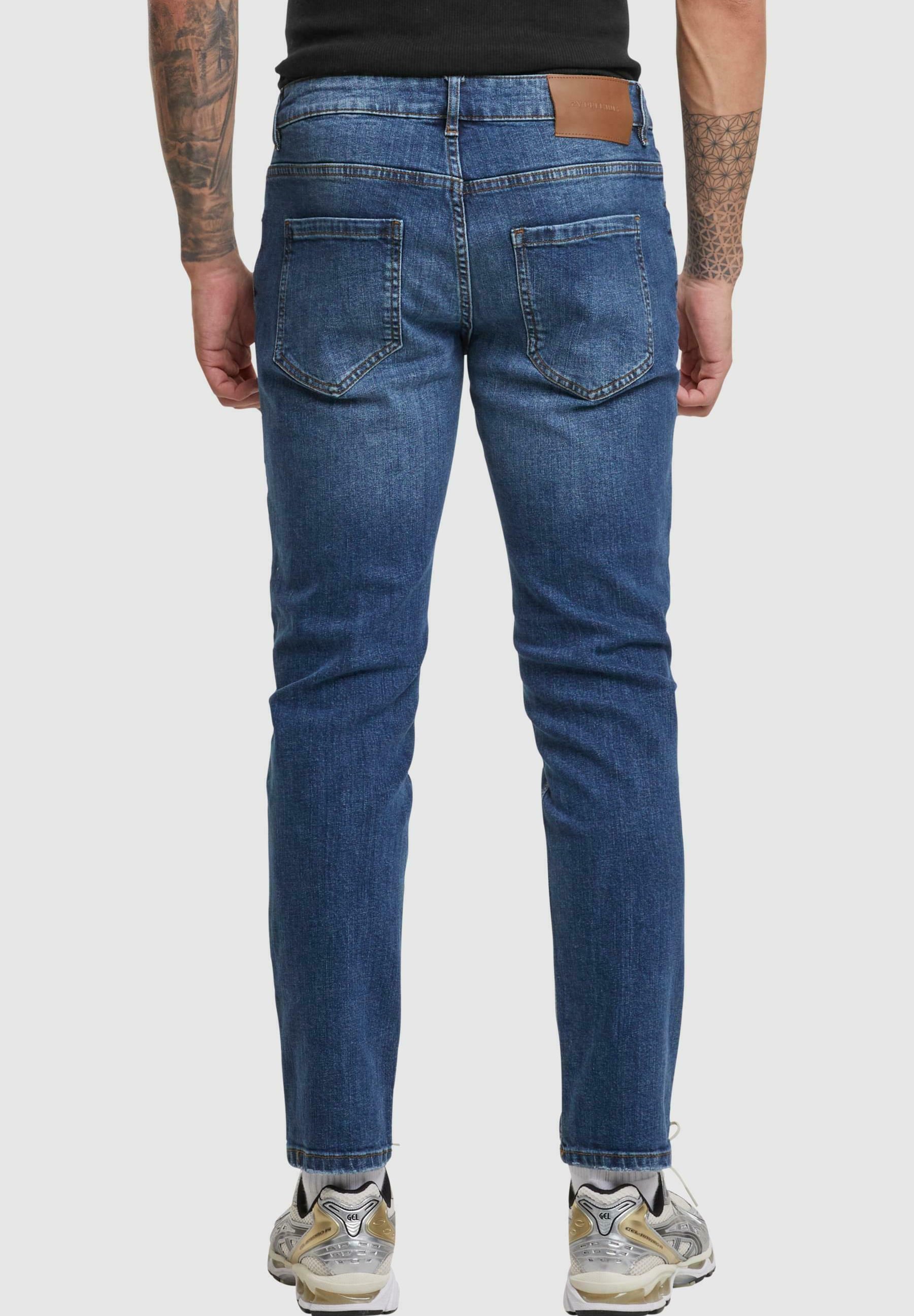 2Y Premium FRANCISCO DESTROYED - Slim fit jeans - middenblauw