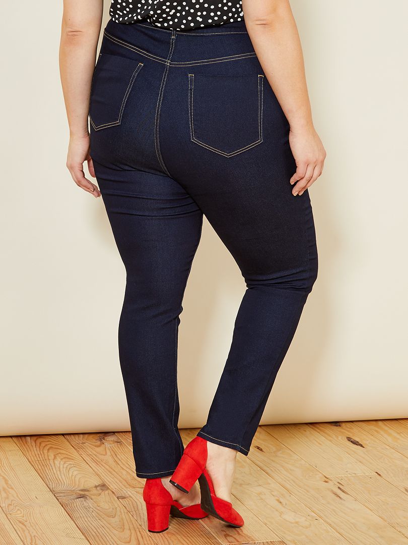 Pantalones vaqueros ajustados de talle alto ecológicos - azul