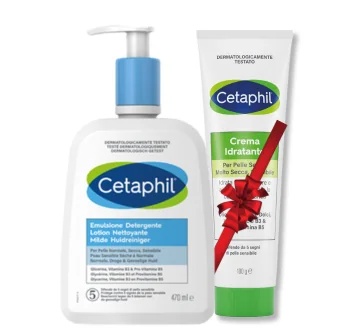 CETAPHIL Emulsão de limpeza Cetaphil 470 ml Creme hidratante GRÁTIS 100 g Conjunto de cuidados corporais