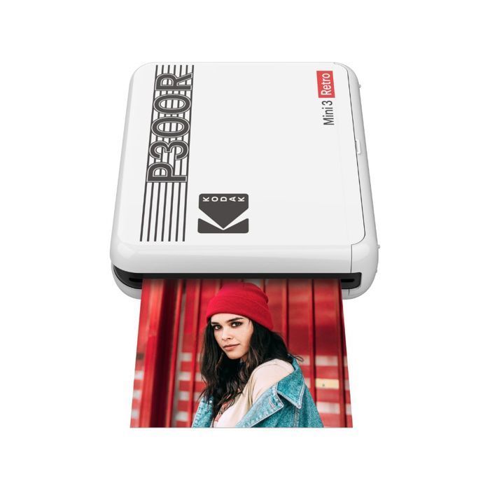 Tragbarer Fotodrucker – KODAK – Mini 3 Retro – 4PASS – Bluetooth – 7,6 x 7,6 cm – Weiß