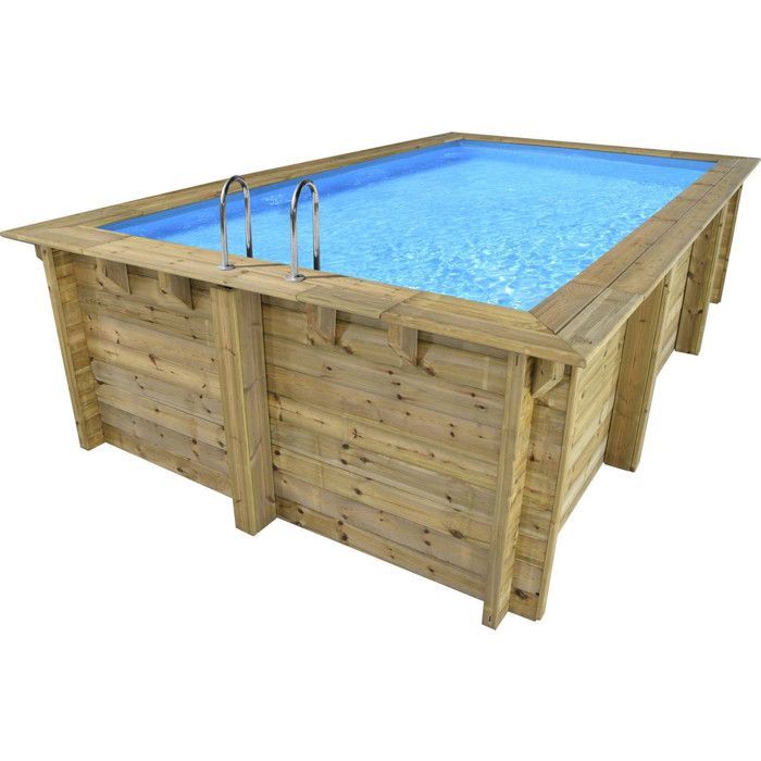 Piscina rectangular de madera 